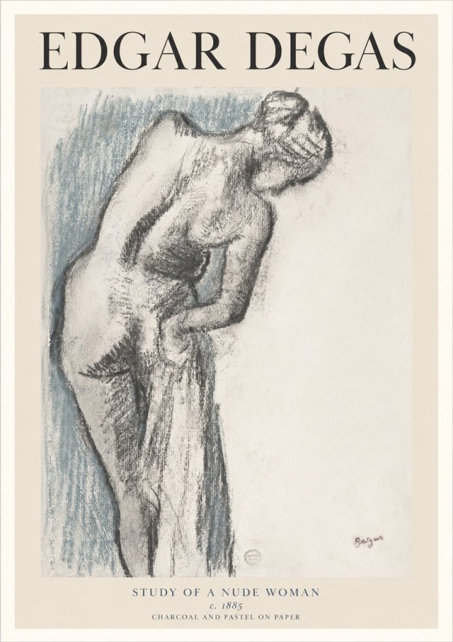 Edgar Degas Study of a Nude Woman II No1 - Juliste