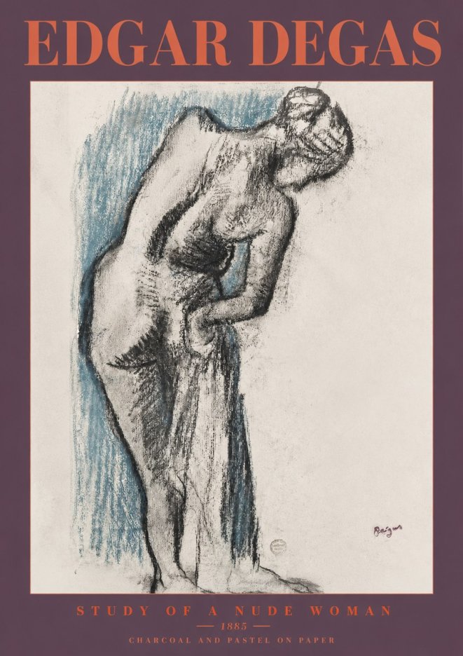 Edgar Degas Study of a Nude Woman II No2 - Juliste