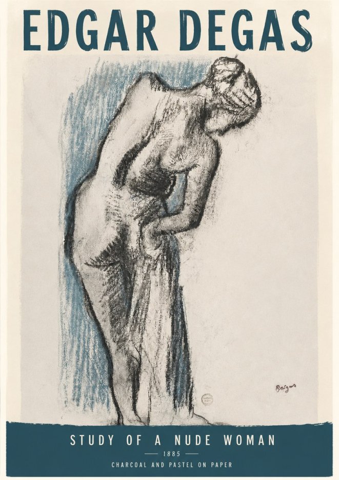 Edgar Degas Study of a Nude Woman II No3 - Juliste