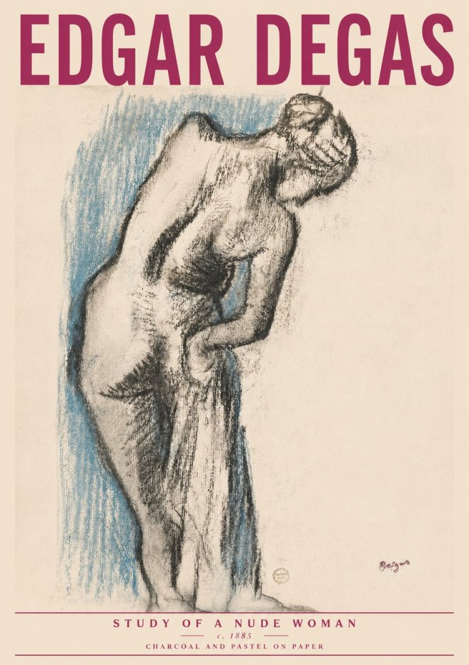 Edgar Degas Study of a Nude Woman II No4 - Juliste