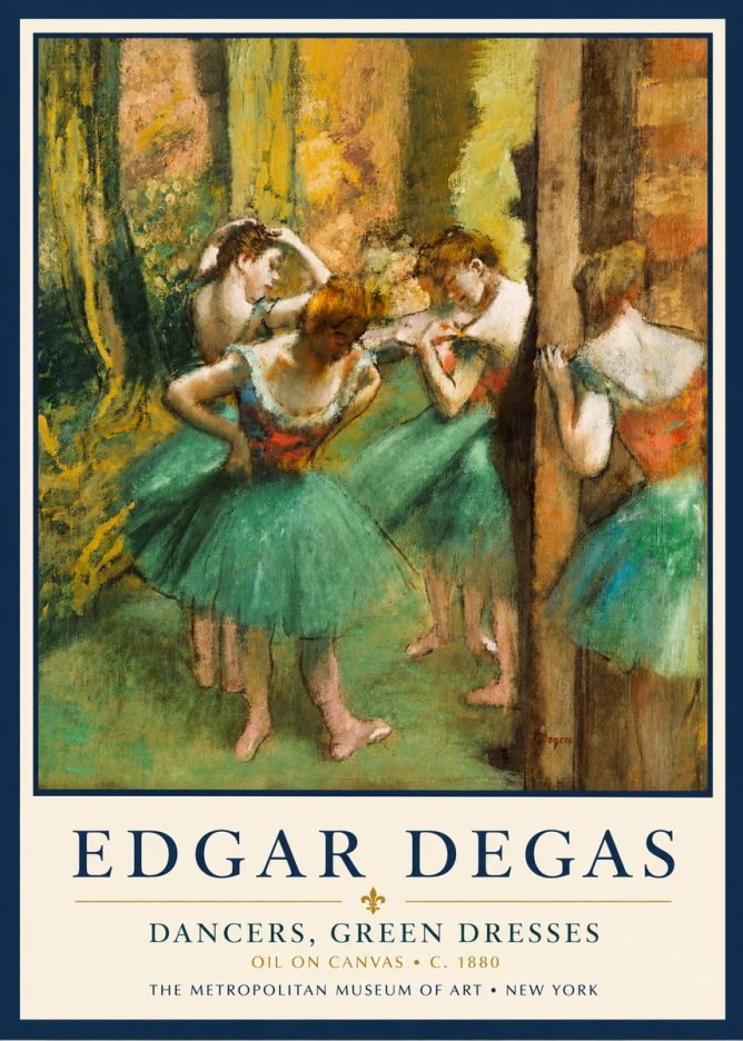 Edgar Degas Dancers, Green Dresses No3 - Juliste