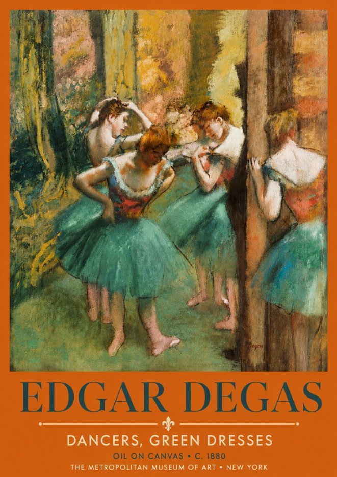 Edgar Degas Dancers, Green Dresses No5 - Juliste