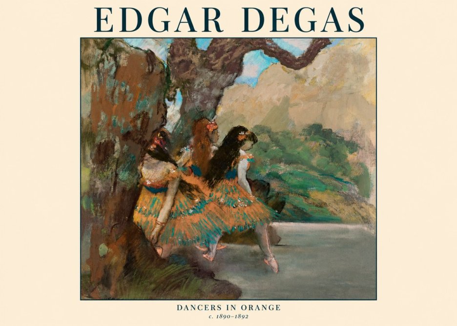 Edgar Degas Dancers in Orange No1 - Juliste