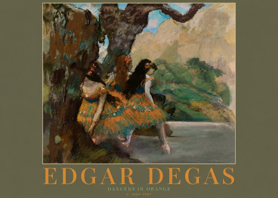 Edgar Degas Dancers in Orange No2 - Juliste