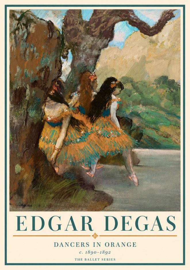 Edgar Degas Dancers in Orange No3 - Juliste