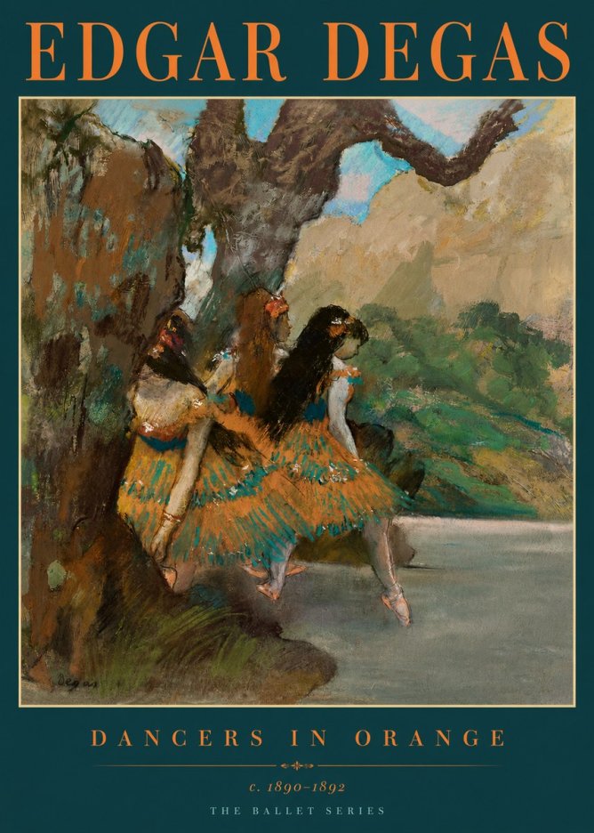 Edgar Degas Dancers in Orange No4 - Juliste