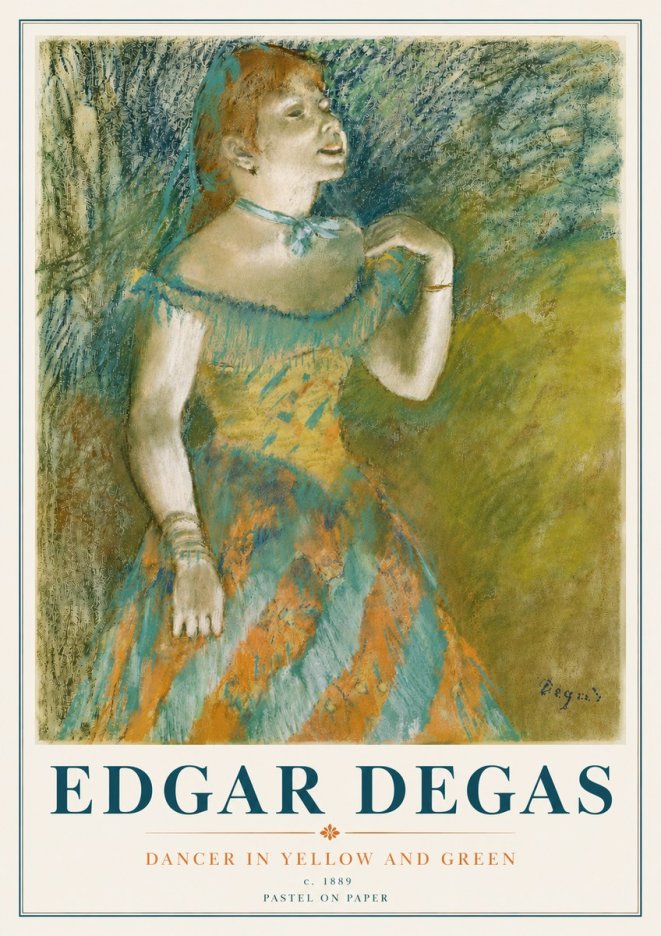 Edgar Degas Dancer in Yellow and Green No6 - Juliste