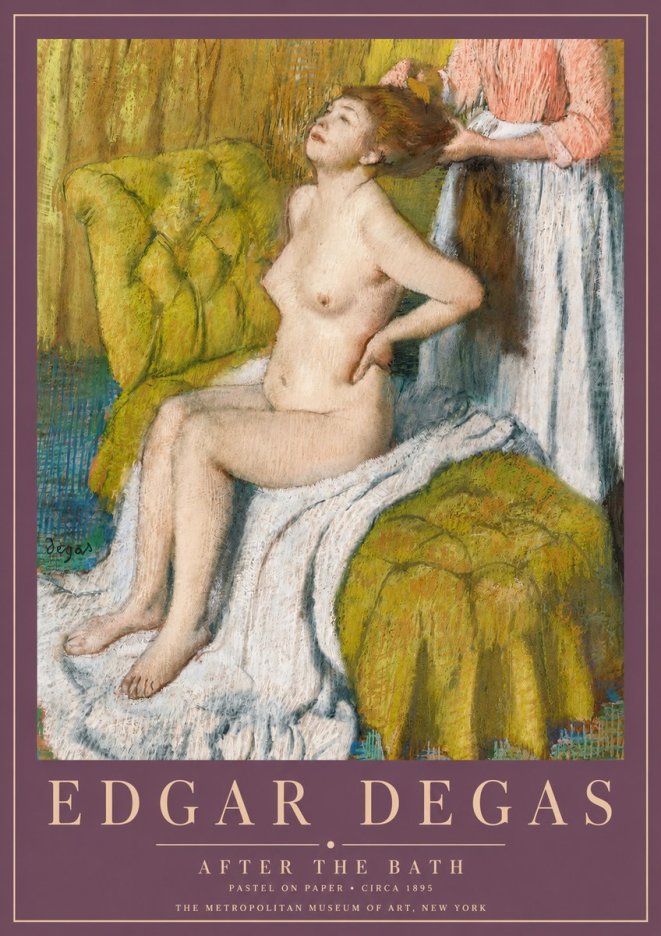 Edgar Degas After the Bath III No3 - Juliste