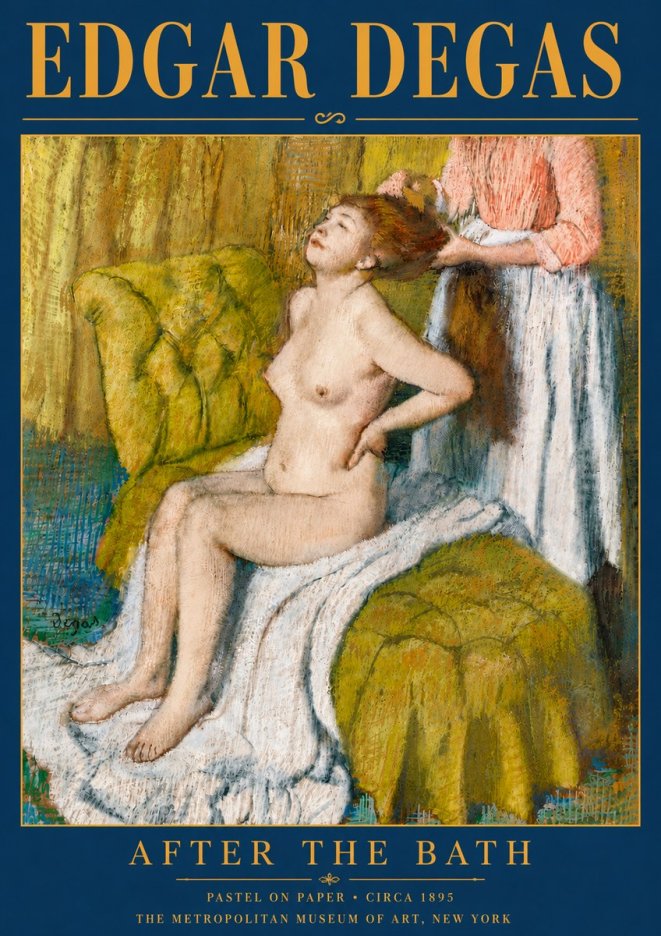 Edgar Degas After the Bath III No6 - Juliste