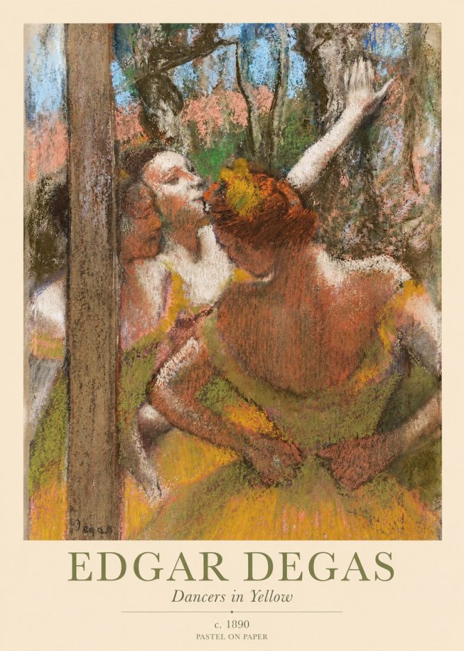 Edgar Degas Dancers in Yellow No1 - Juliste