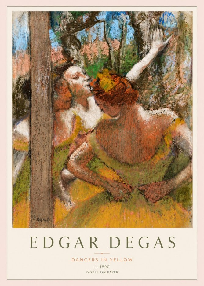 Edgar Degas Dancers in Yellow No3 - Juliste
