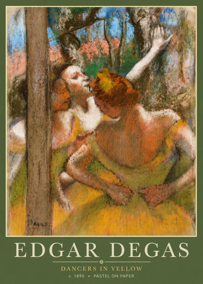 Edgar Degas Dancers in Yellow No5 - Juliste