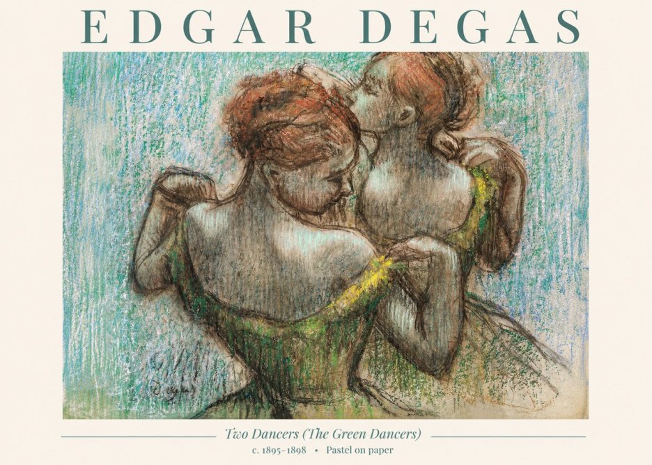 Edgar Degas Two Dancers (the Green Dancers) No1 - Juliste