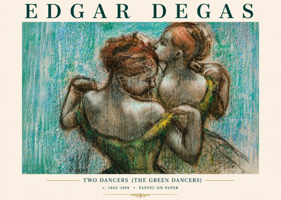Edgar Degas Two Dancers (the Green Dancers) No5 - Juliste
