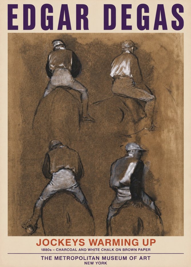 Edgar Degas Jockeys Warming Up No4 - Juliste