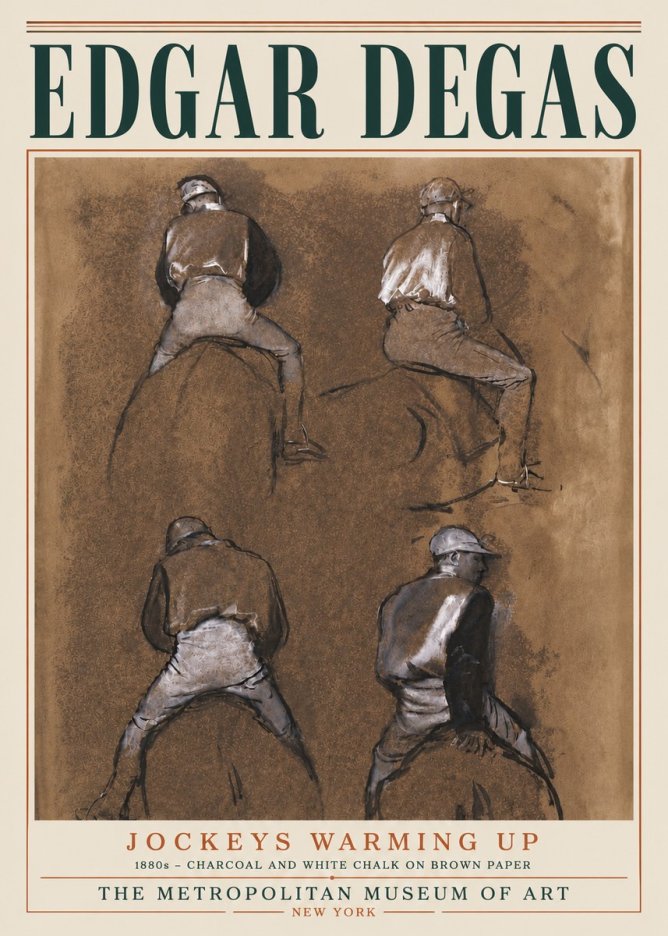 Edgar Degas Jockeys Warming Up No6 - Juliste