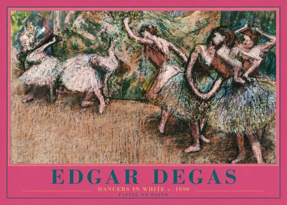 Edgar Degas Dancers in White C. 1890 No2 - Juliste
