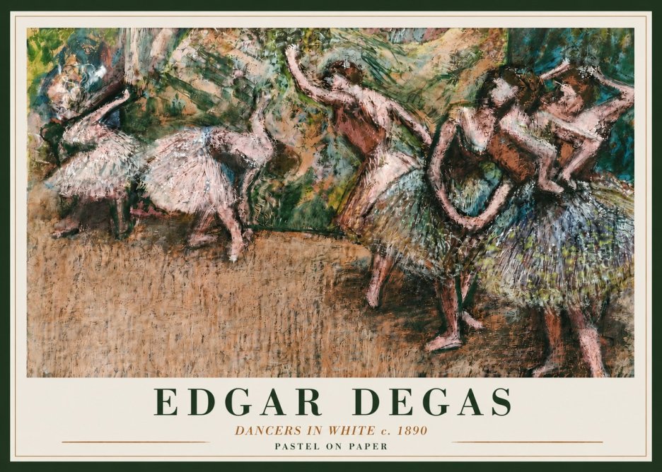 Edgar Degas Dancers in White C. 1890 No3 - Juliste