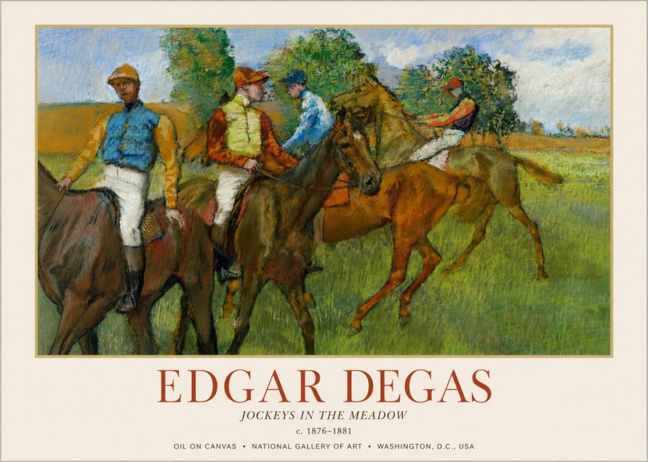 Edgar Degas Jockeys in the Meadow No1 - Juliste