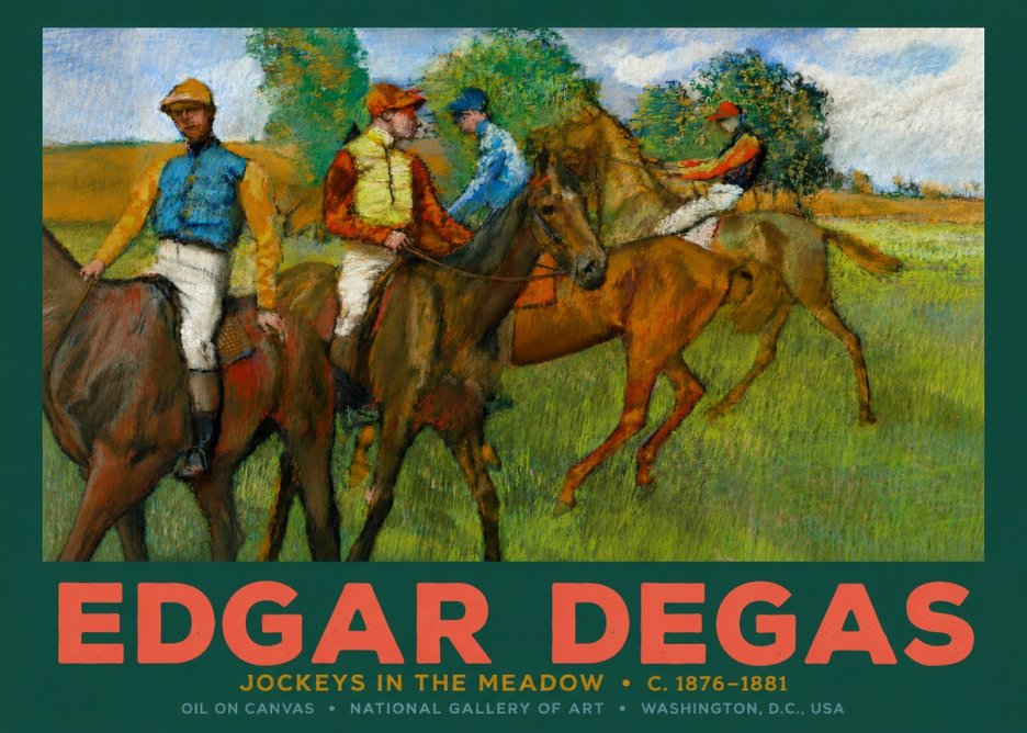 Edgar Degas Jockeys in the Meadow No2 - Juliste
