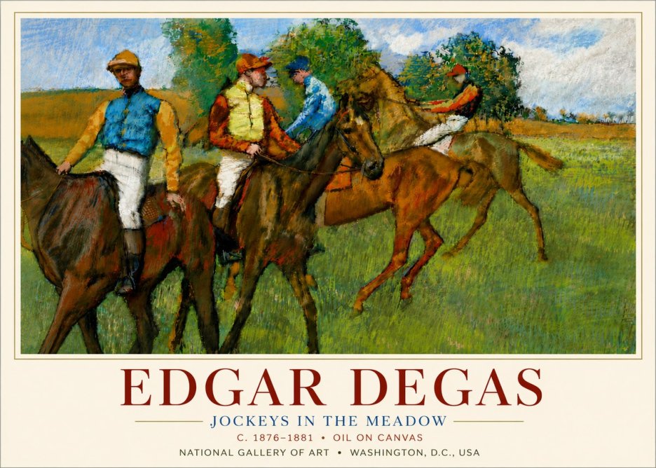 Edgar Degas Jockeys in the Meadow No6 - Juliste