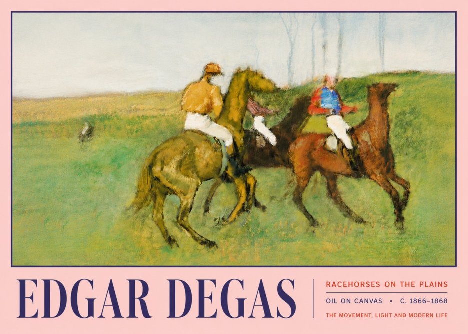 Edgar Degas Racehorses on the Plains No5 - Juliste
