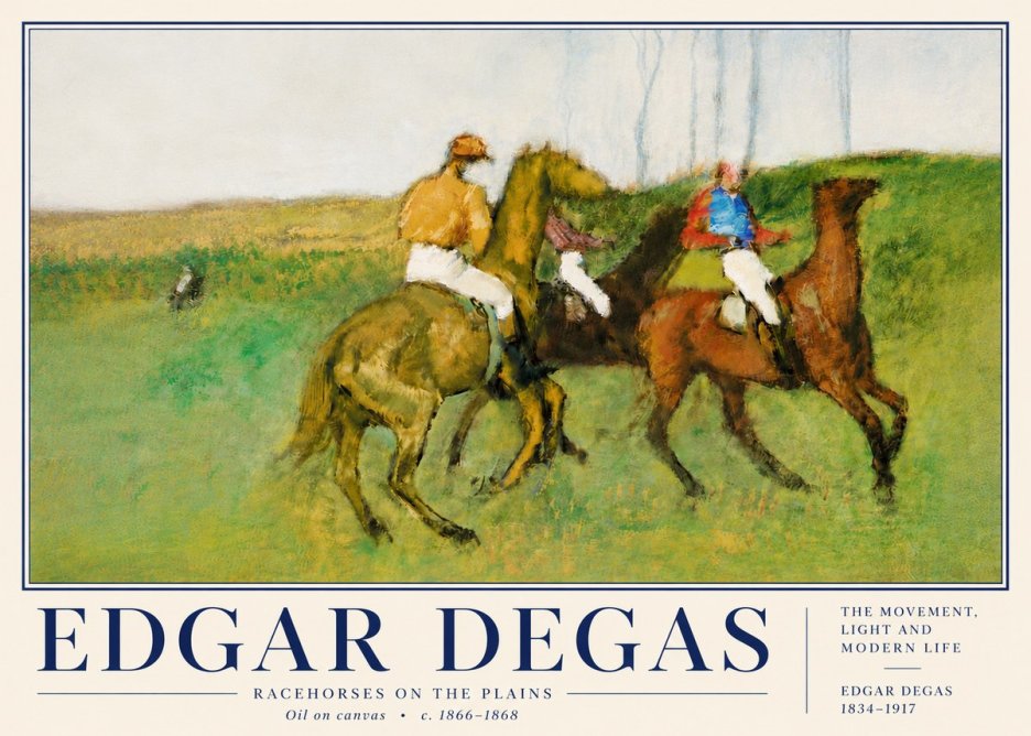 Edgar Degas Racehorses on the Plains No6 - Juliste