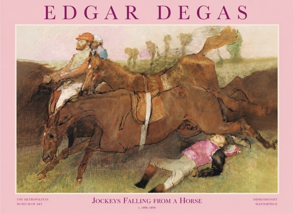Edgar Degas Jockeys Falling from a Horse No1 - Juliste