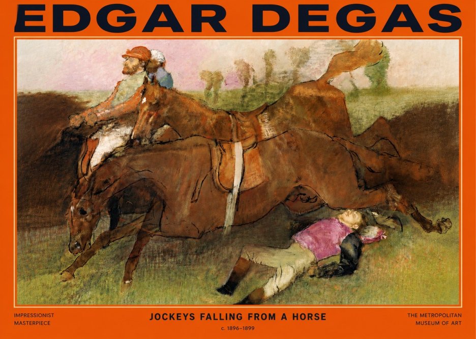 Edgar Degas Jockeys Falling from a Horse No2 - Juliste