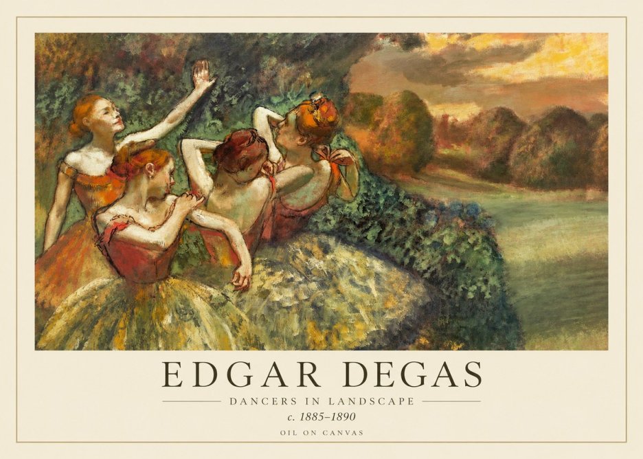 Edgar Degas Dancers in Landscape II No1 - Juliste