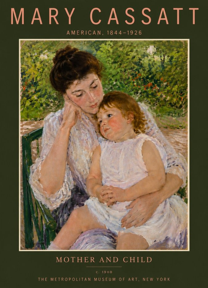 Mary Cassatt Mother and Child I No5 - Juliste