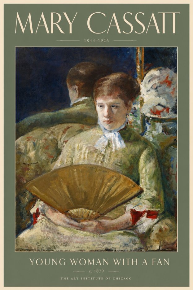 Mary Cassatt Young Woman with a Fan I No5 - Juliste