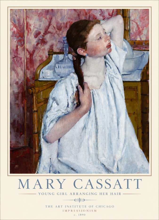 Mary Cassatt Young Girl Arranging Her Hair No3 - Juliste