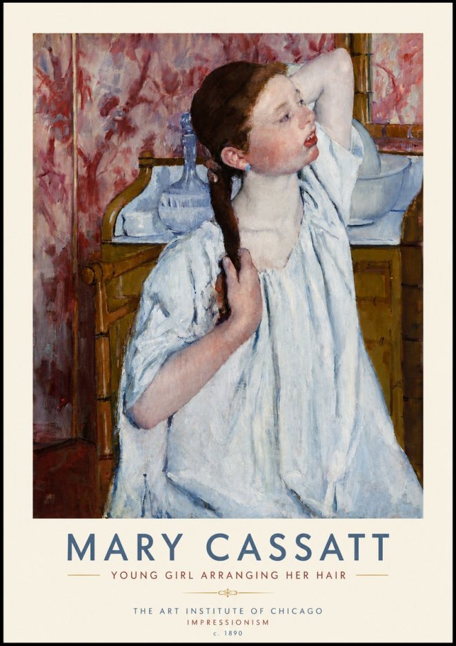 Mary Cassatt Young Girl Arranging Her Hair No5 - Juliste