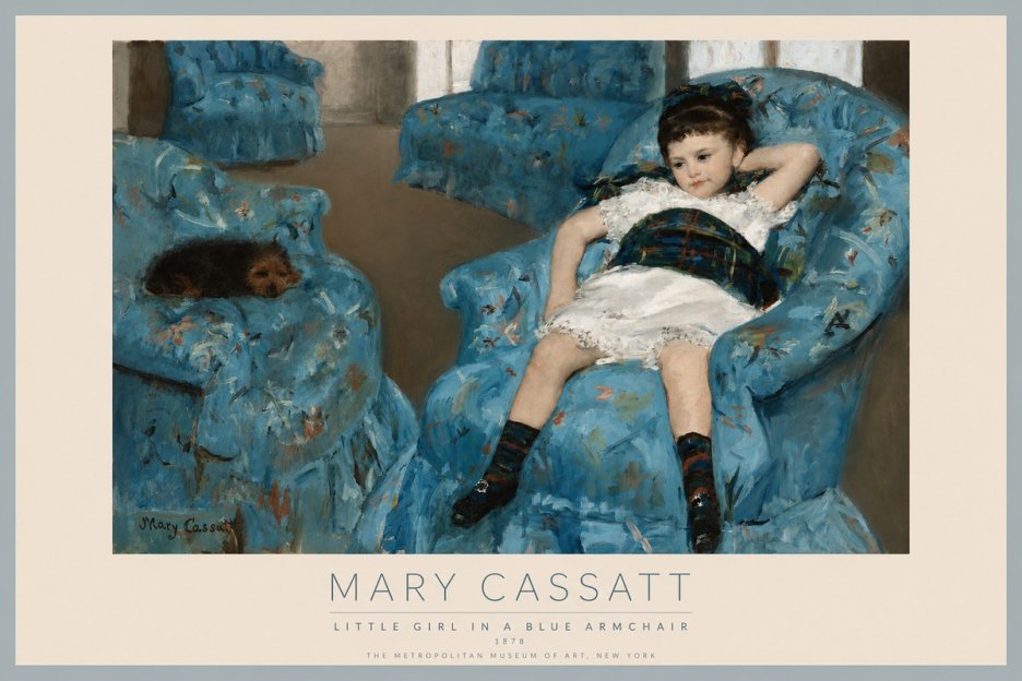 Mary Cassatt Little Girl in a Blue Armchair No2 - Juliste