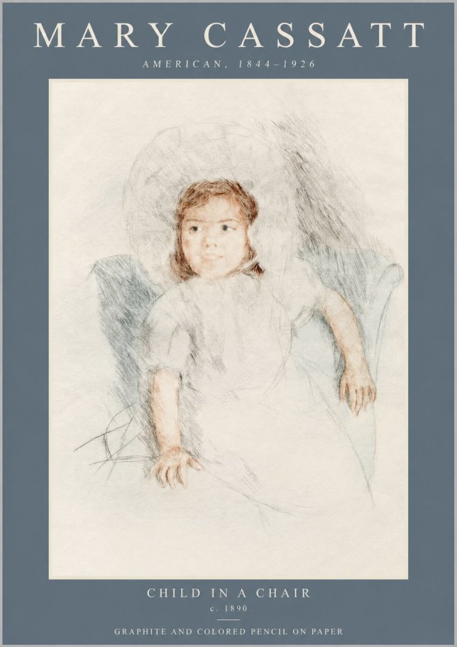 Mary Cassatt Child in a Chair No2 - Juliste