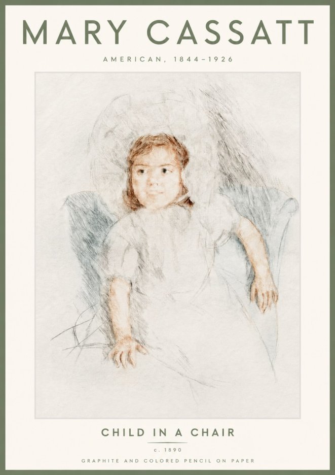 Mary Cassatt Child in a Chair No4 - Juliste