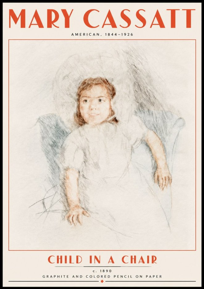 Mary Cassatt Child in a Chair No5 - Juliste