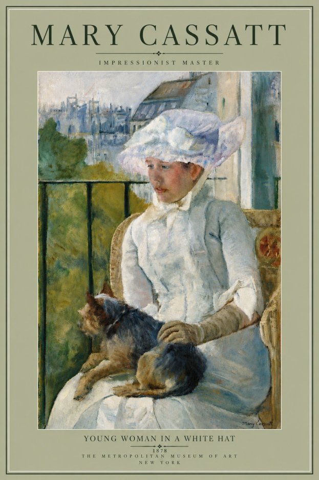 Mary Cassatt Young Woman in a White Hat No6 - Juliste