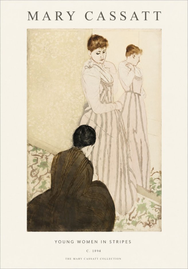 Mary Cassatt Young Women in Stripes No1 - Juliste
