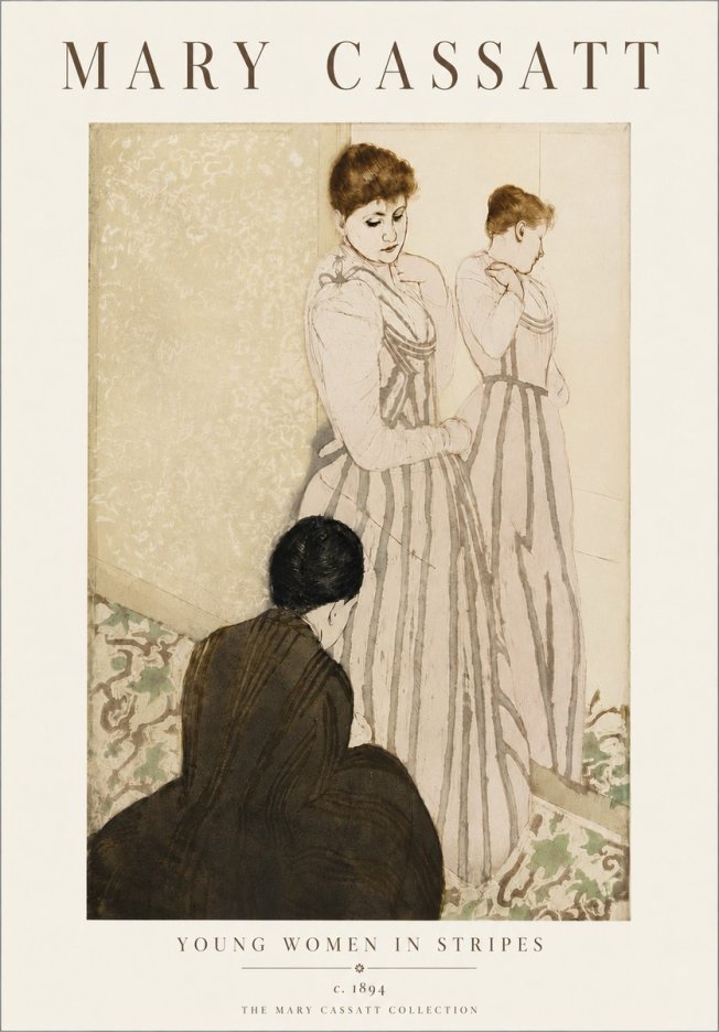 Mary Cassatt Young Women in Stripes No6 - Juliste