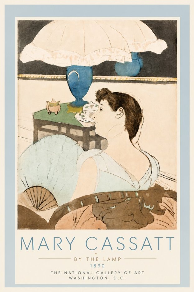 Mary Cassatt By the Lamp No5 - Juliste