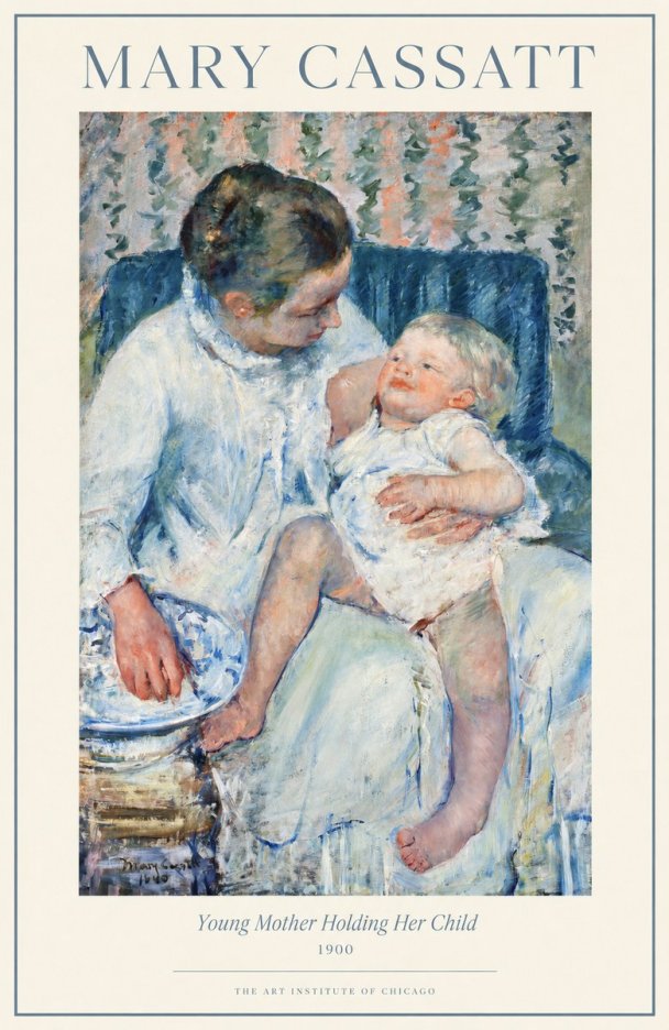 Mary Cassatt Young Mother Holding Her Child No1 - Juliste