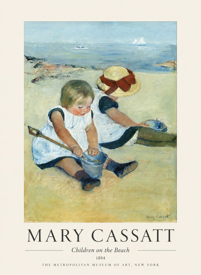 Mary Cassatt Children on the Beach No1 - Juliste
