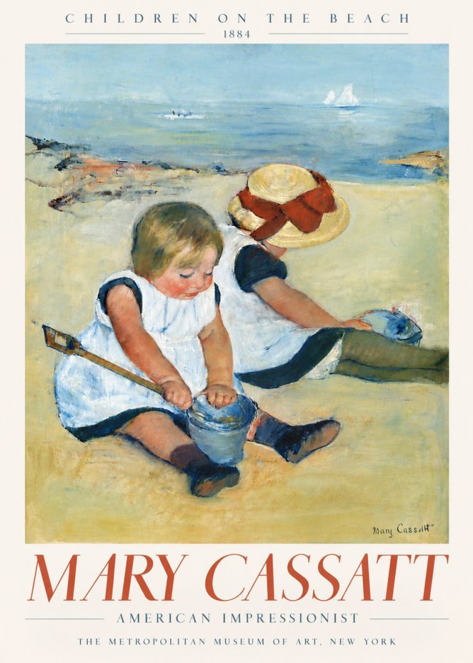 Mary Cassatt Children on the Beach No6 - Juliste