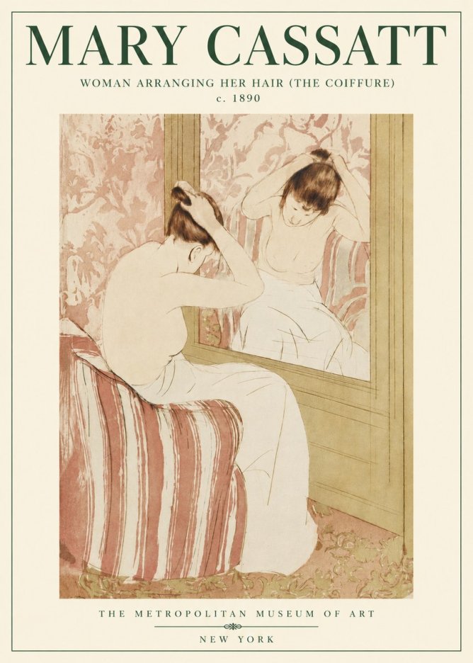 Mary Cassatt Woman Arranging Her Hair (the Coiffure) No3 - Juliste