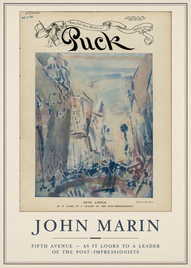 John Marin Fifth Avenue – as It Looks to a Leader of the Post-impressionists No5 - Juliste