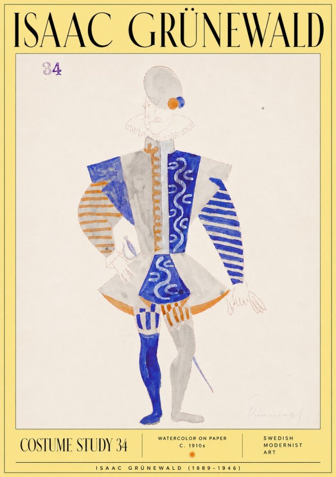 Isaac Grünewald Costume Study 34 No6 - Juliste