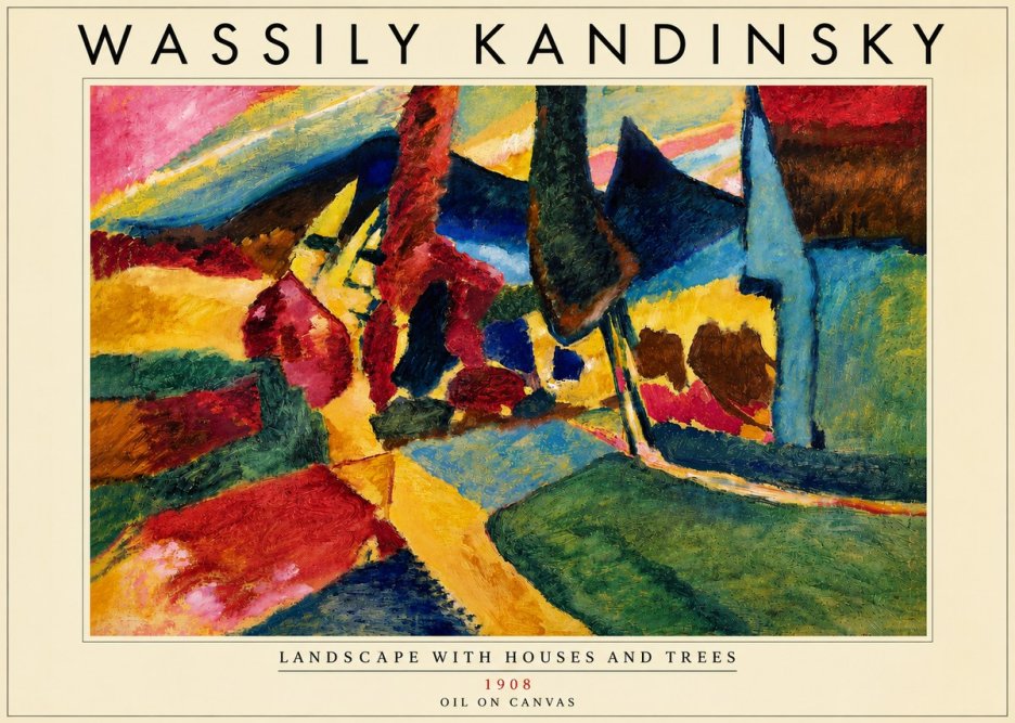 Kandinsky Landscape with Houses and Trees No5 - Juliste