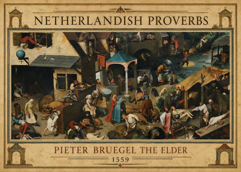Pieter Bruegel Netherlandish Proverbs III No1 - Juliste